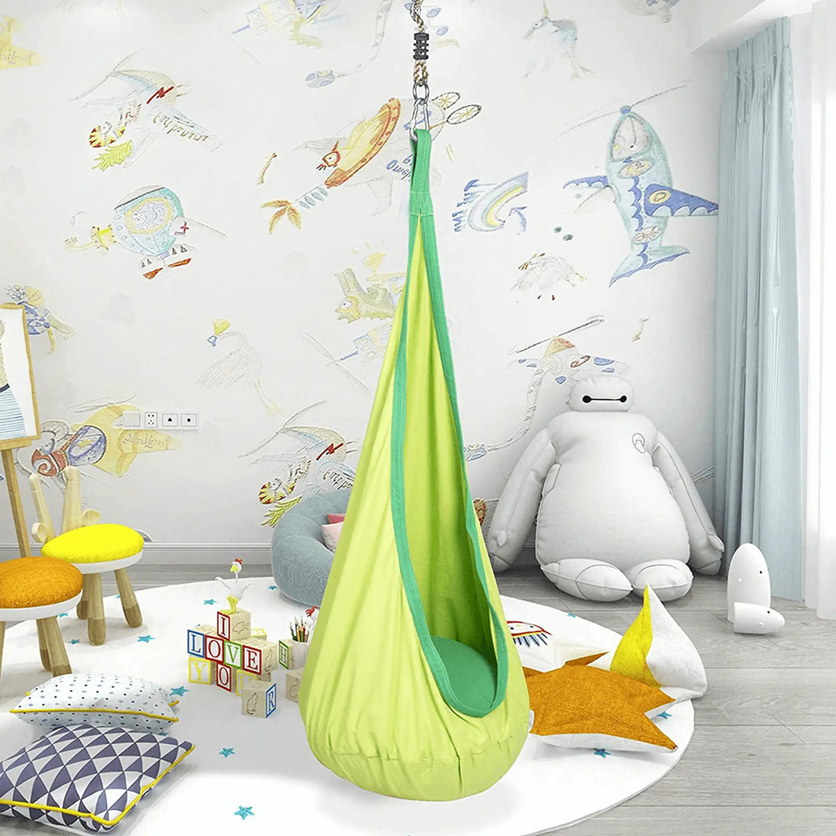 Balansoar gradina SIESTA TYP 1, verde, bumbac, 60x70x150 cm