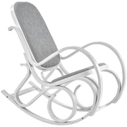 Balansoar MAX BIS PLUS, lemn curbat/stofa clasica gri/alb, 52x90x95 cm