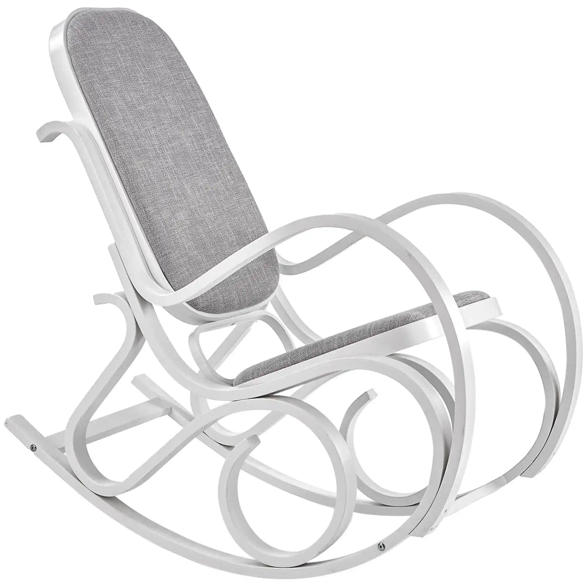 Balansoar MAX BIS PLUS, lemn curbat/stofa clasica gri/alb, 52x90x95 cm