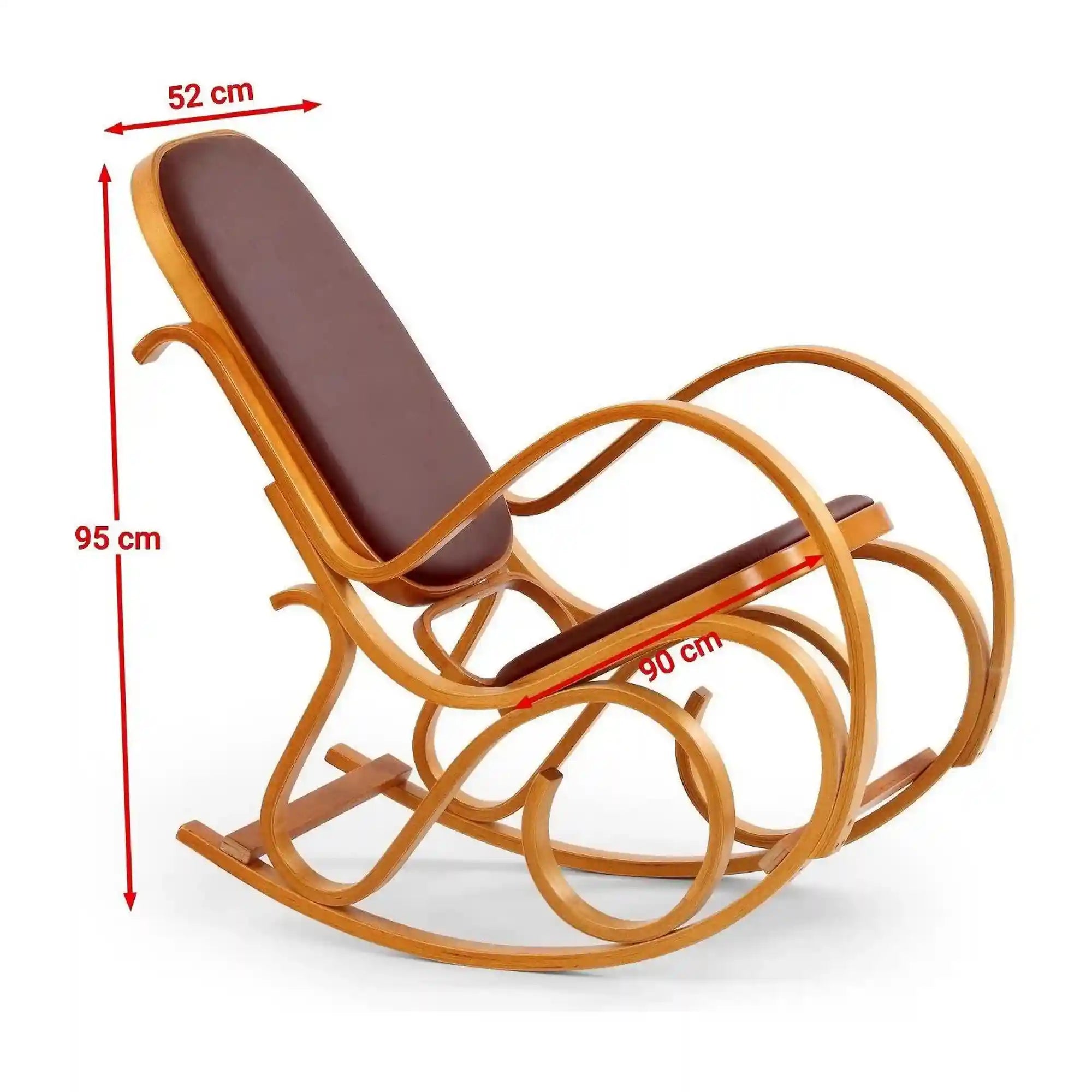 Balansoar MAX BIS PLUS, maro inchis/stejar auriu, piele ecologica/lemn indoit, 52x90x95 cm