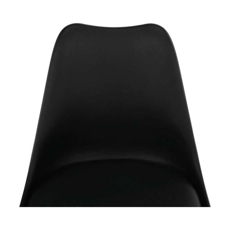 Scaun dining BALI 2 NEW, negru/fag, piele ecologica/plastic/lemn, 48x56x81 cm