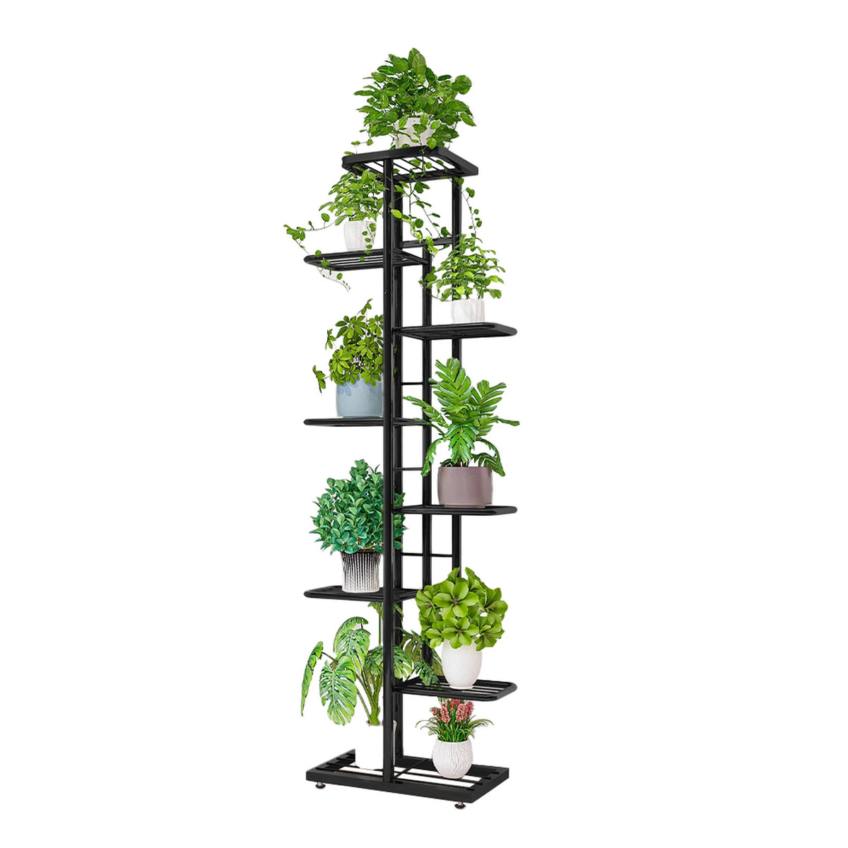 Suport ghivece flori BAMIR TIP 4, gri, metal, 44x22x141 cm