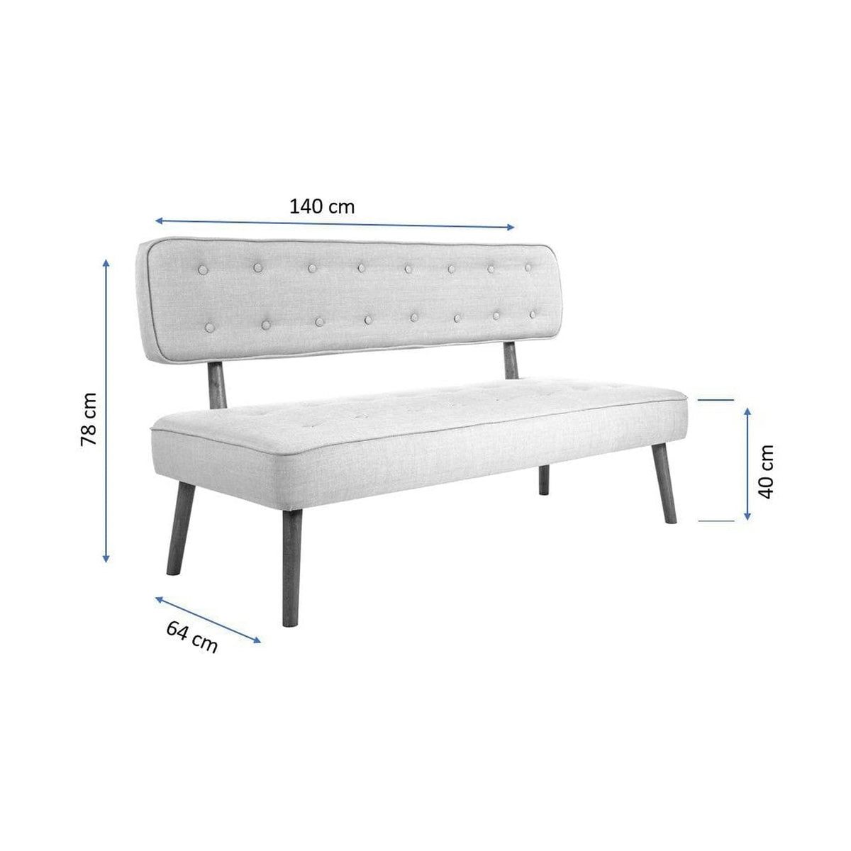 Banca 558ZEN1241, bej, lemn/poliester, 140x64x78 cm