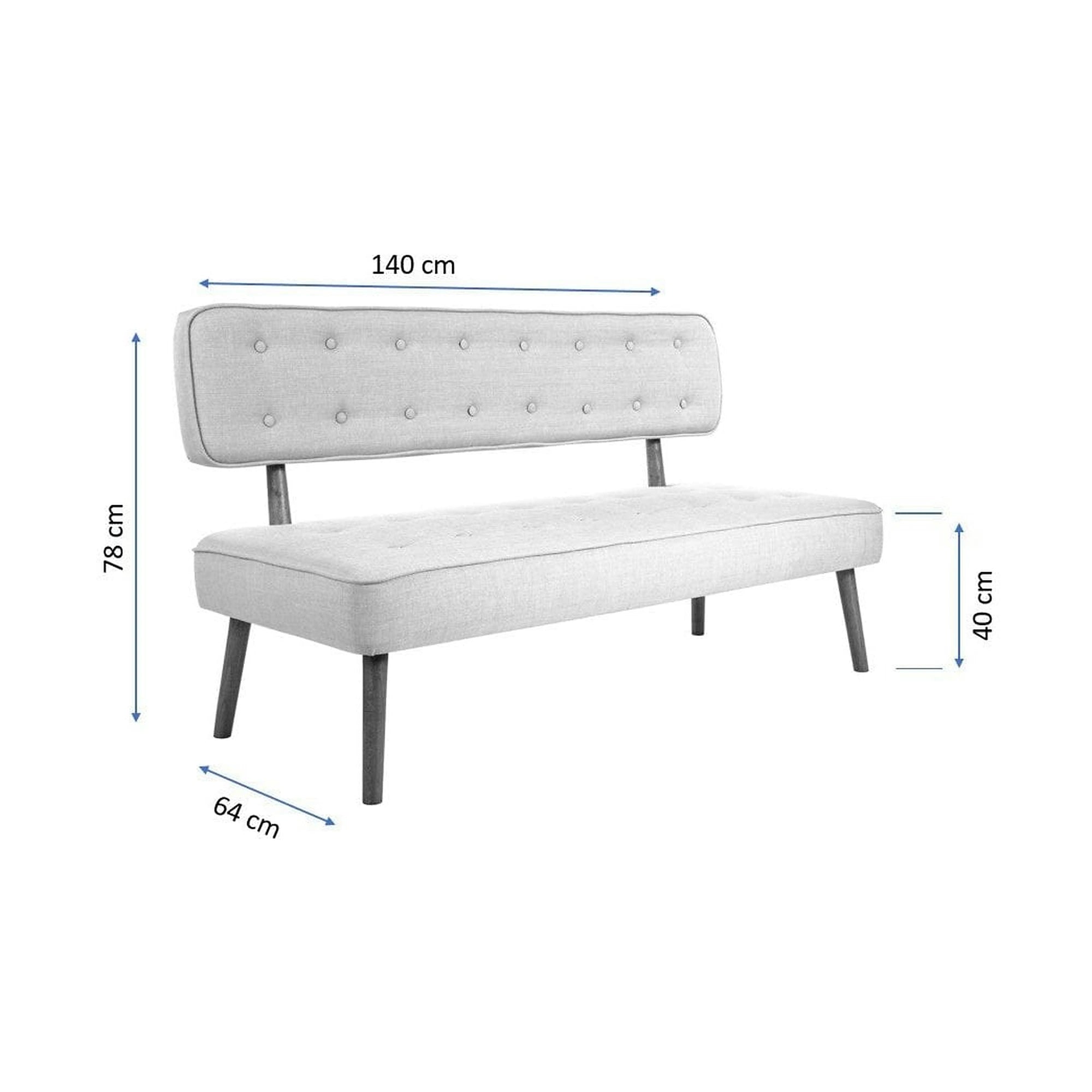 Banca 558ZEN1241, bej, lemn/poliester, 140x64x78 cm