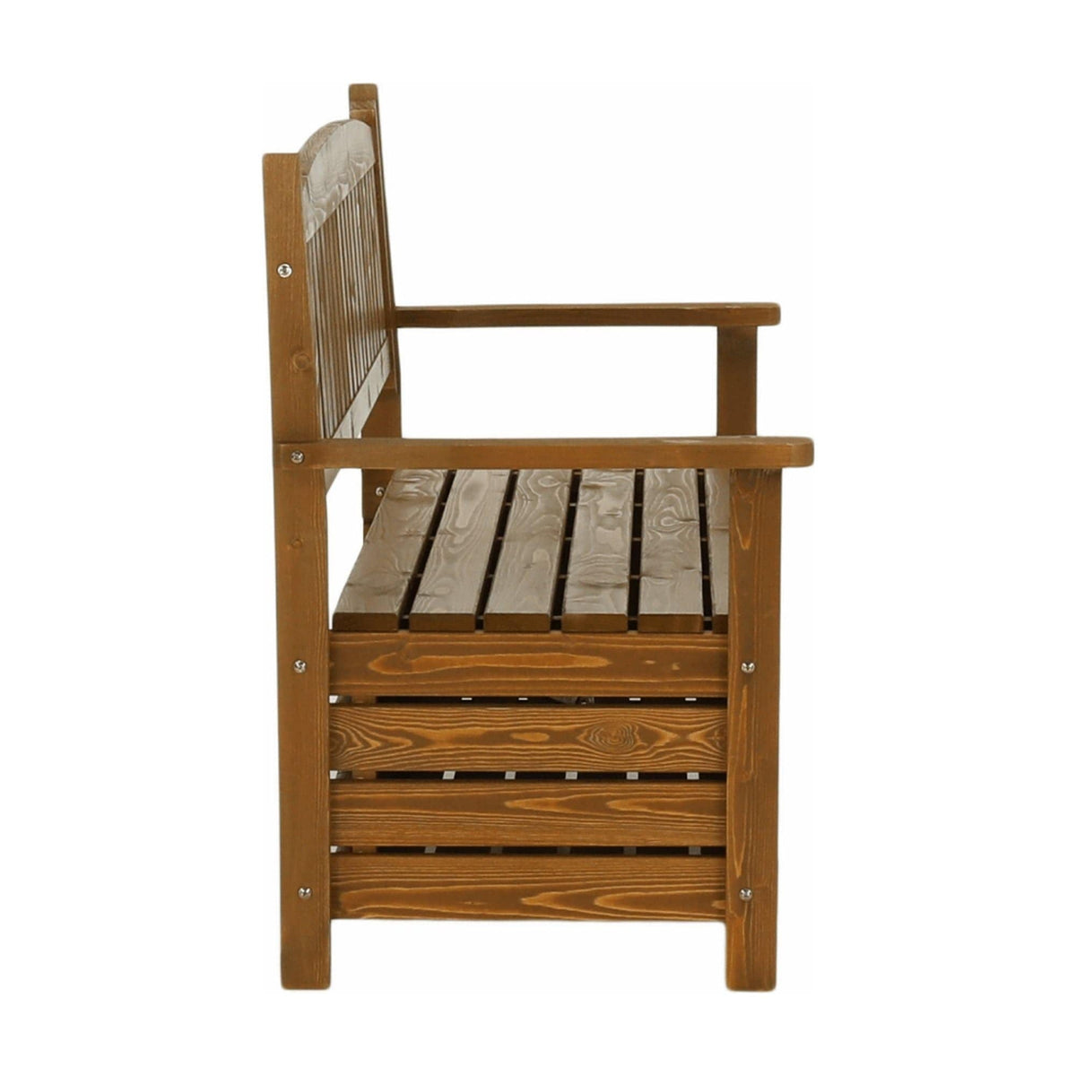 Banca gradina AMULA, stejar inchis, lemn, 150x58x88 cm