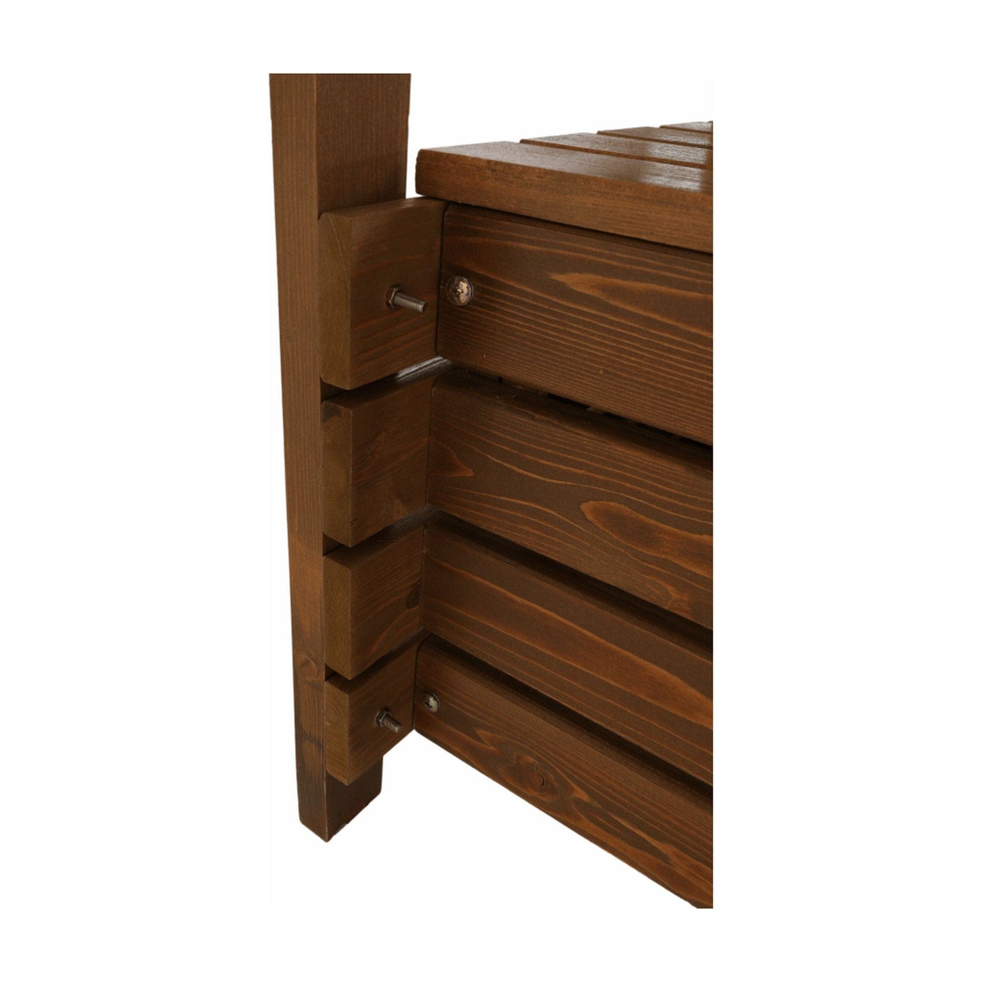 Banca gradina DILKA, lemn, stejar inchis, 124x58x88 cm