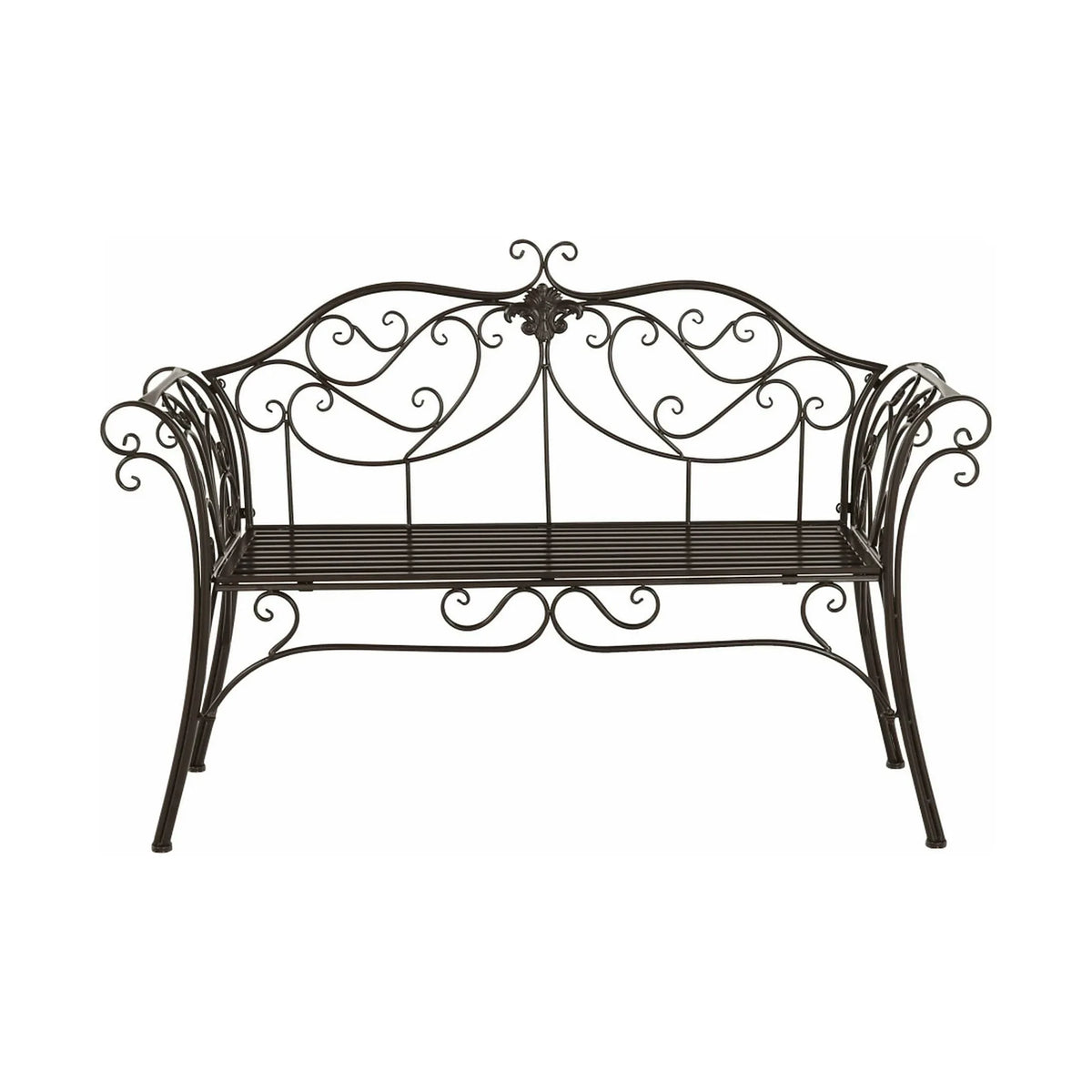 Banca gradina ETELIA, maro, metal, 131x49x89 cm