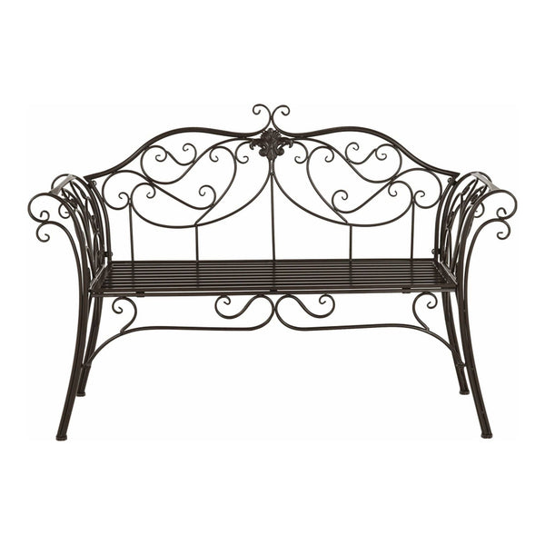 Banca gradina ETELIA, maro, metal, 131x49x89 cm