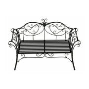 Banca gradina ETELIA, negru, metal, 131x49x89 cm