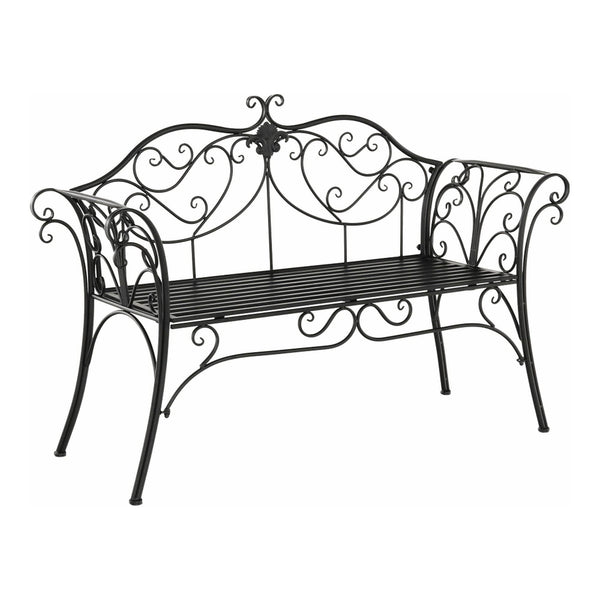 Banca gradina ETELIA, negru, metal, 131x49x89 cm