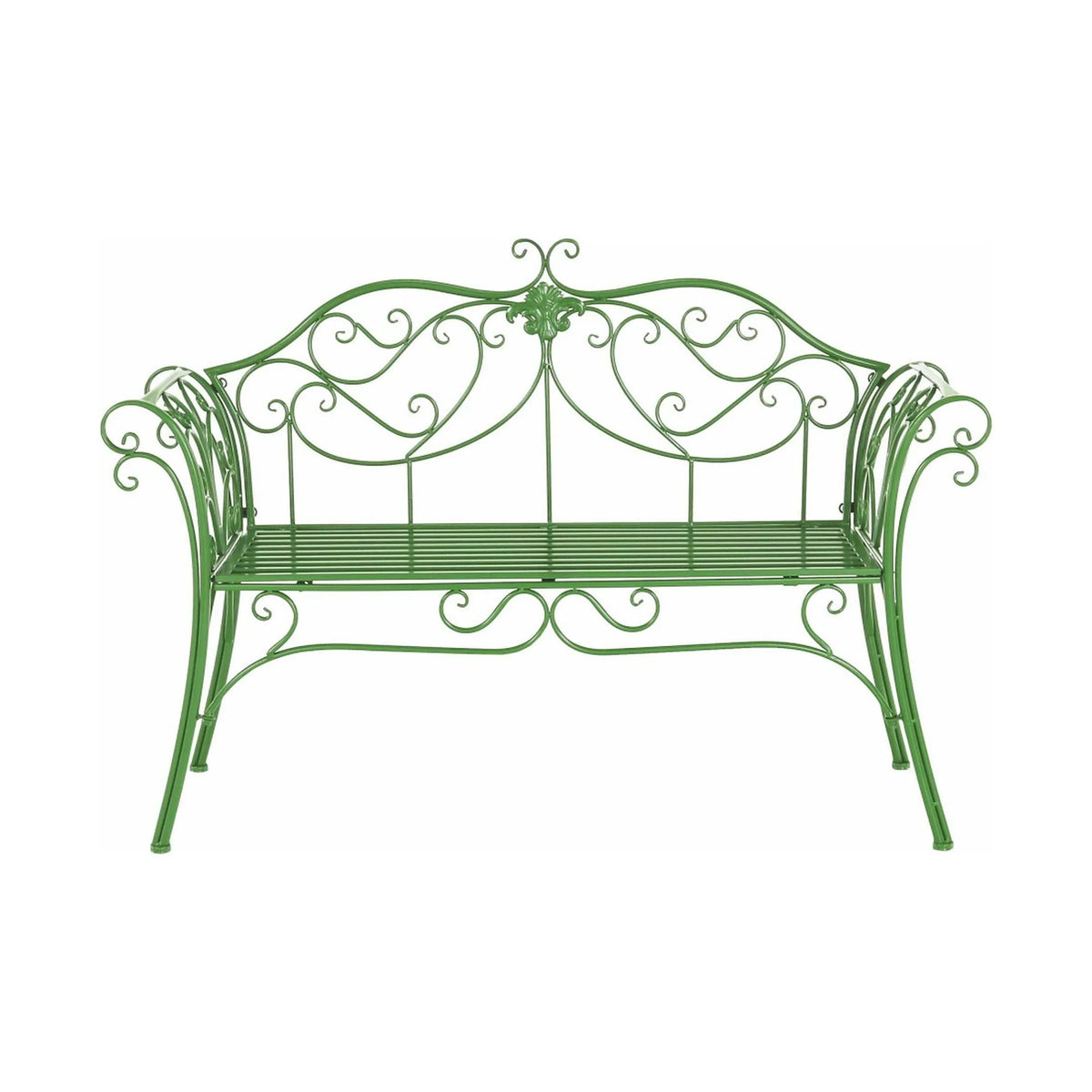 Banca gradina ETELIA, verde, metal, 131x49x89 cm