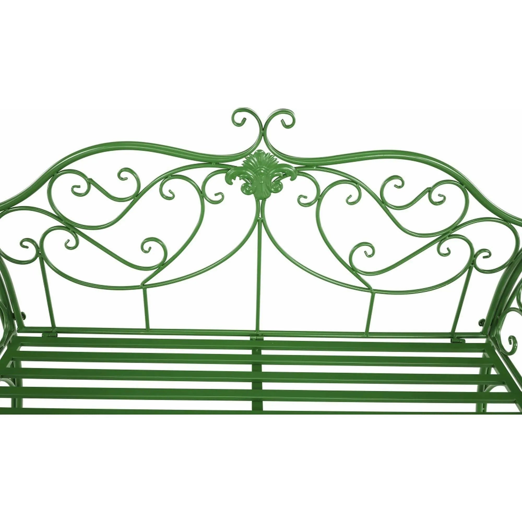 Banca gradina ETELIA, verde, metal, 131x49x89 cm