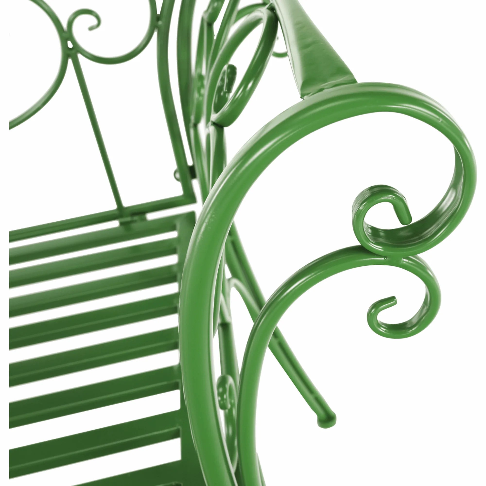 Banca gradina ETELIA, verde, metal, 131x49x89 cm