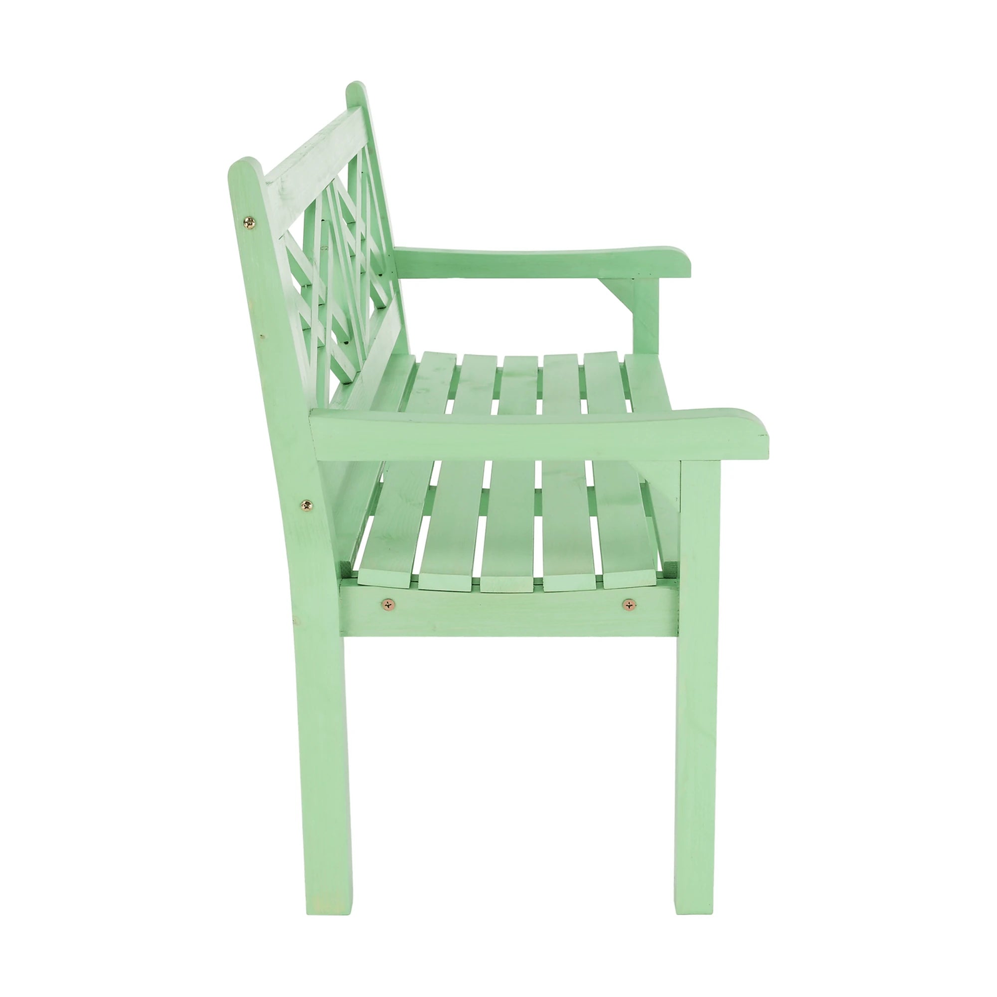 Bancă gradina FABLA, verde mentă, lemn, 124x58x88 cm