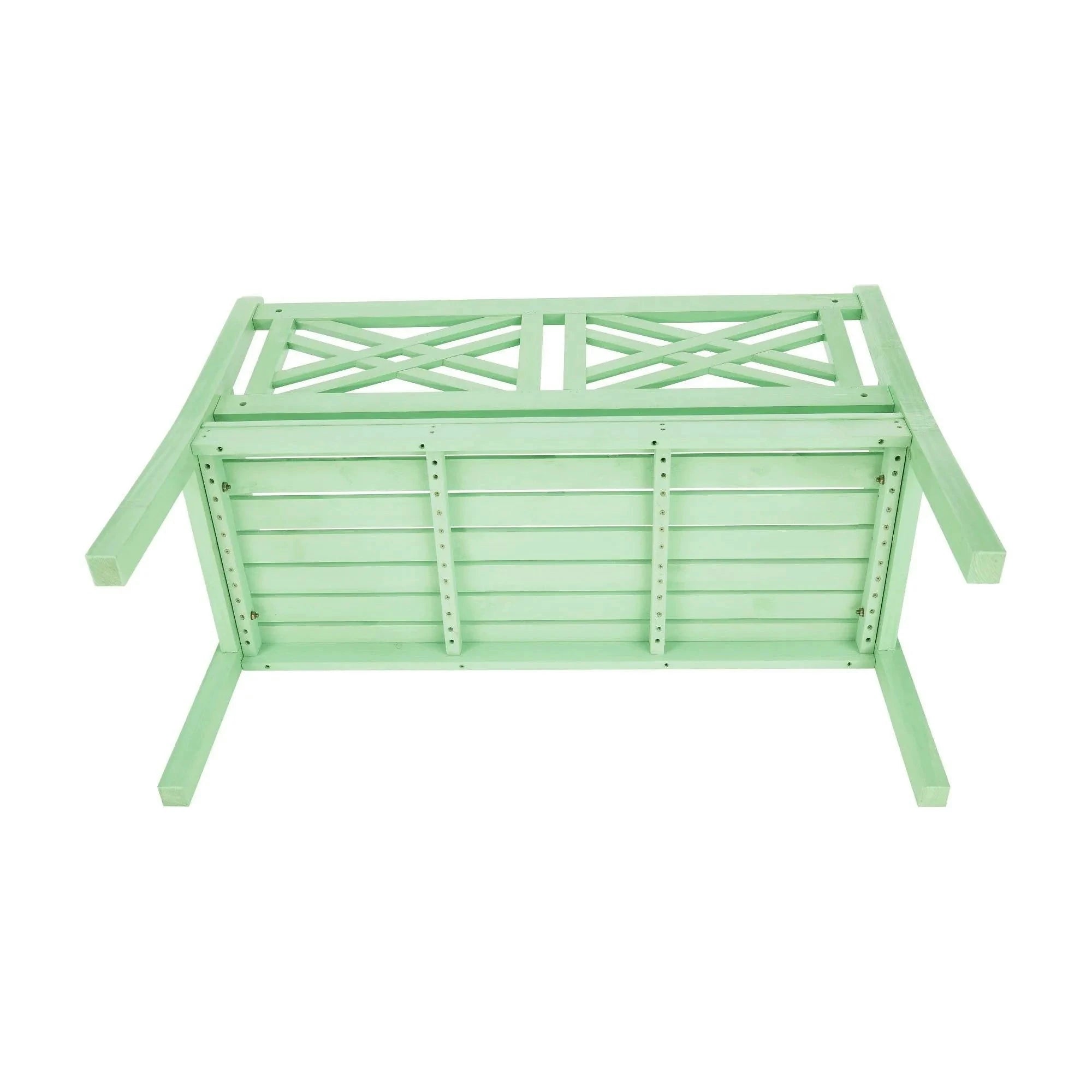 Bancă gradina FABLA, verde mentă, lemn, 124x58x88 cm