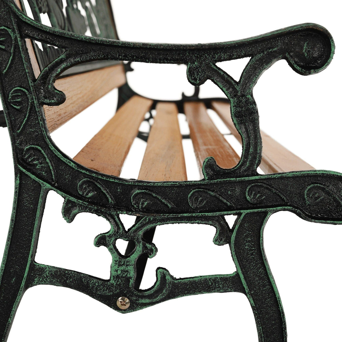 Banca gradina NADAZA, negru/stejar, lemn/metal, 82x40x48 cm