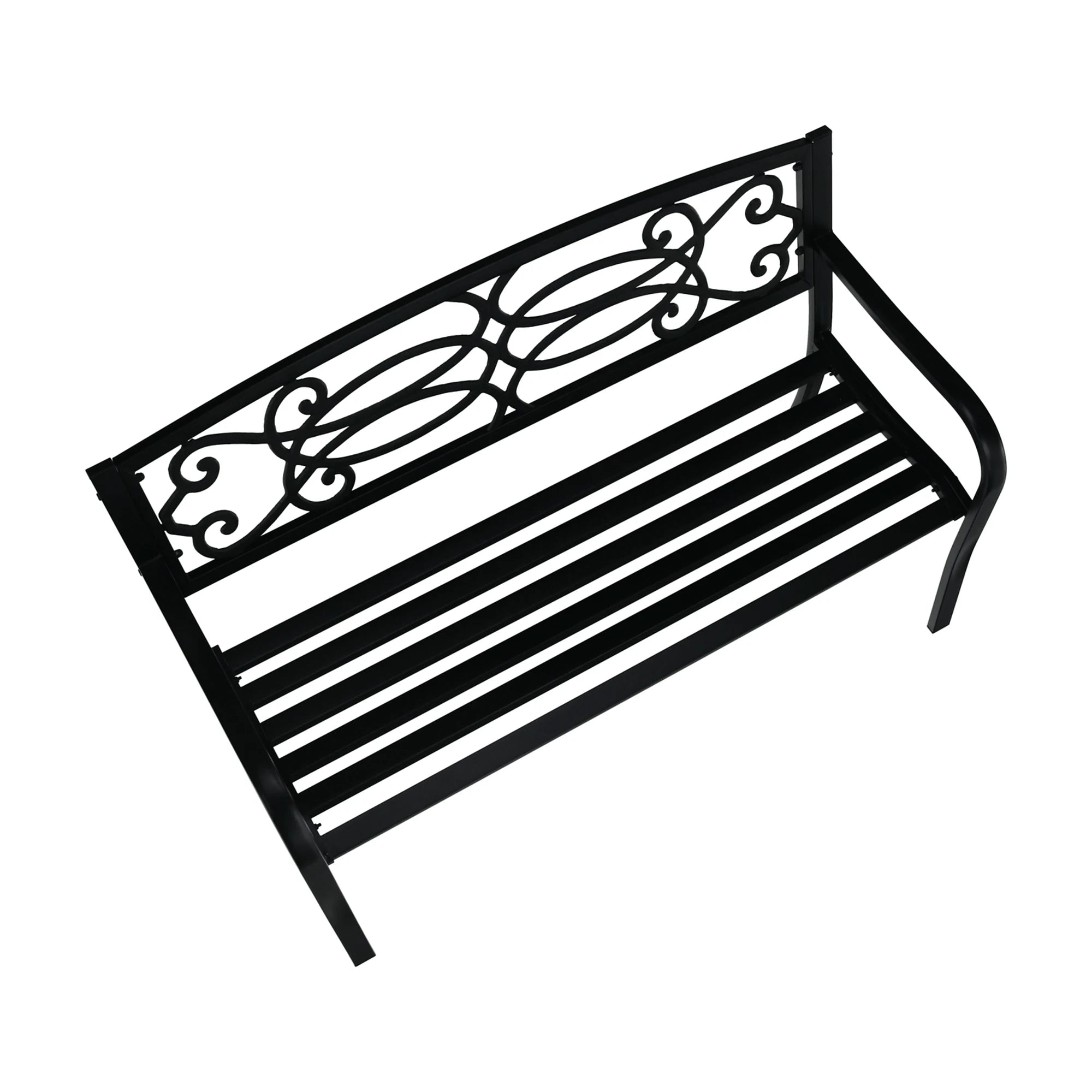 Banca gradina VENDA, negru, metal, 127x60x85 cm