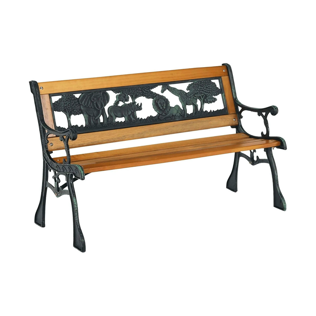 Banca pentru copii NADAZA, negru/stejar, lemn/metal, 82x40x48 cm