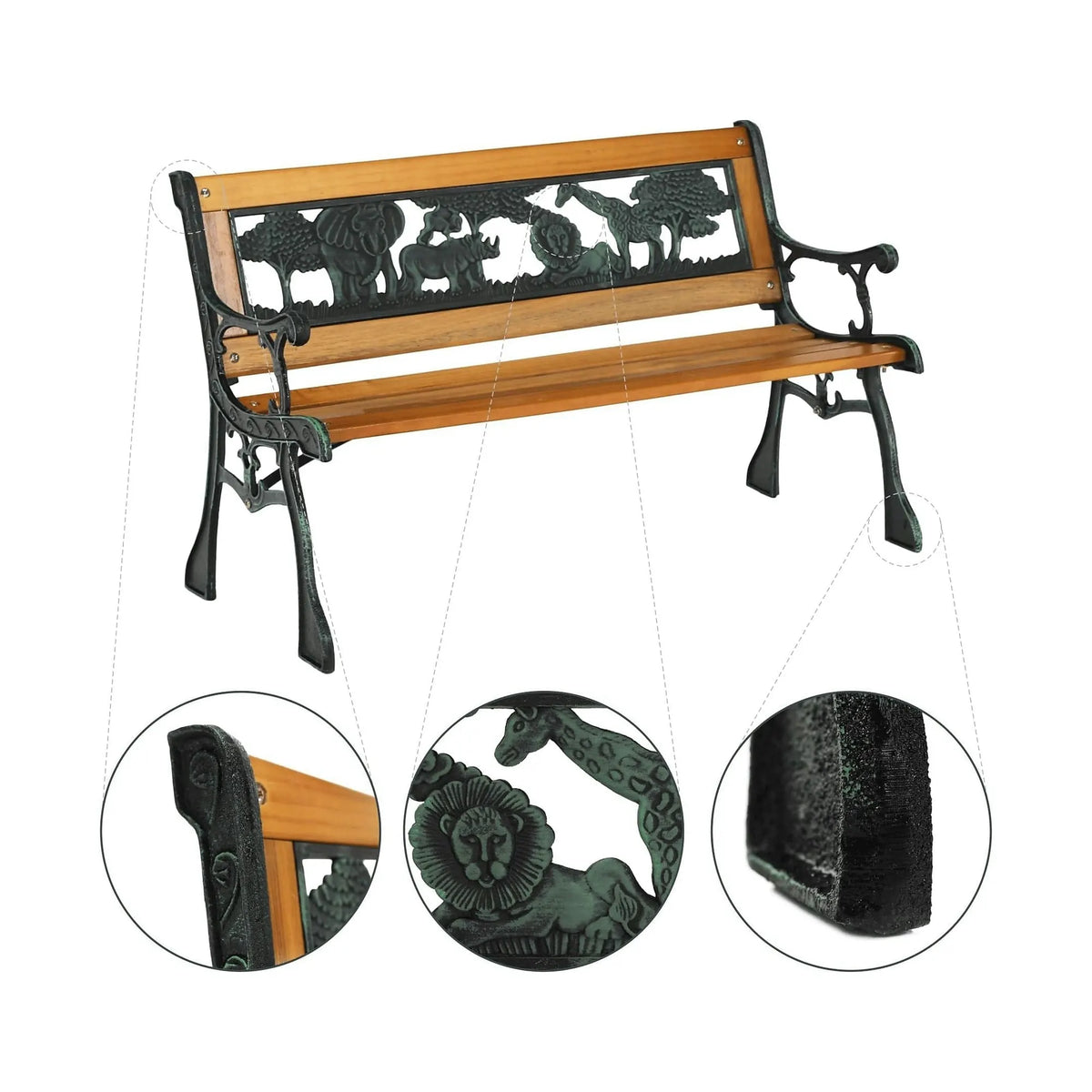 Banca pentru copii NADAZA, negru/stejar, lemn/metal, 82x40x48 cm