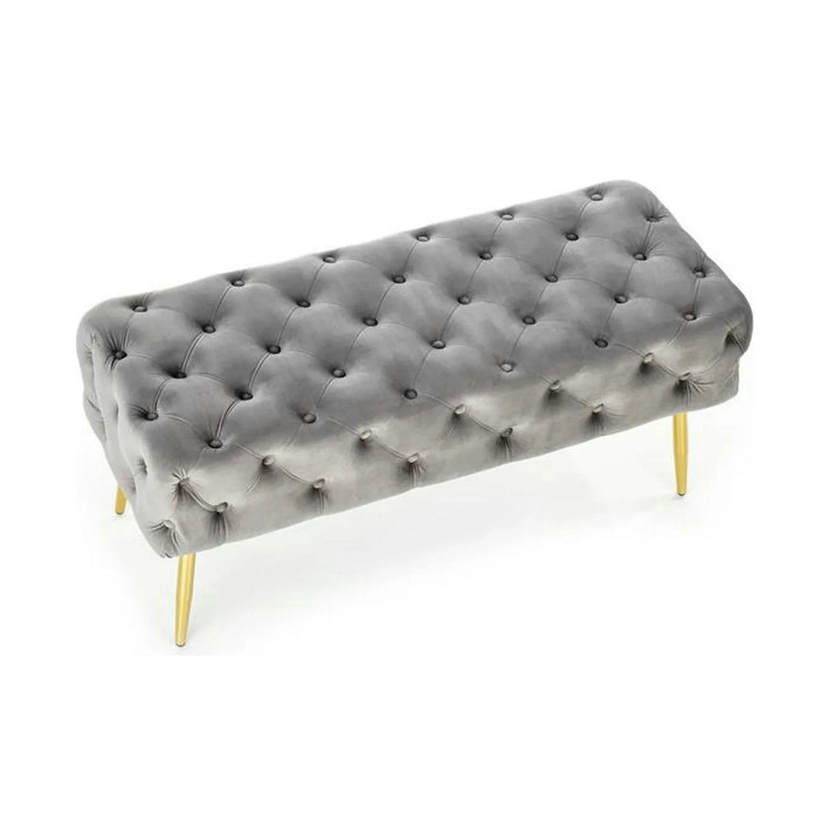 Bancheta ATHENA, stofa catifelata gri, 100x45x40 cm