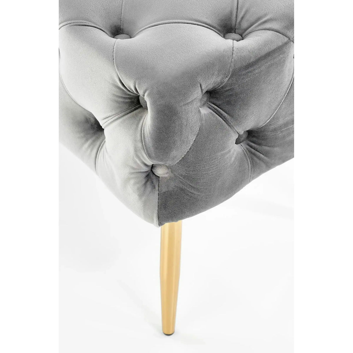 Bancheta ATHENA, stofa catifelata gri, 100x45x40 cm