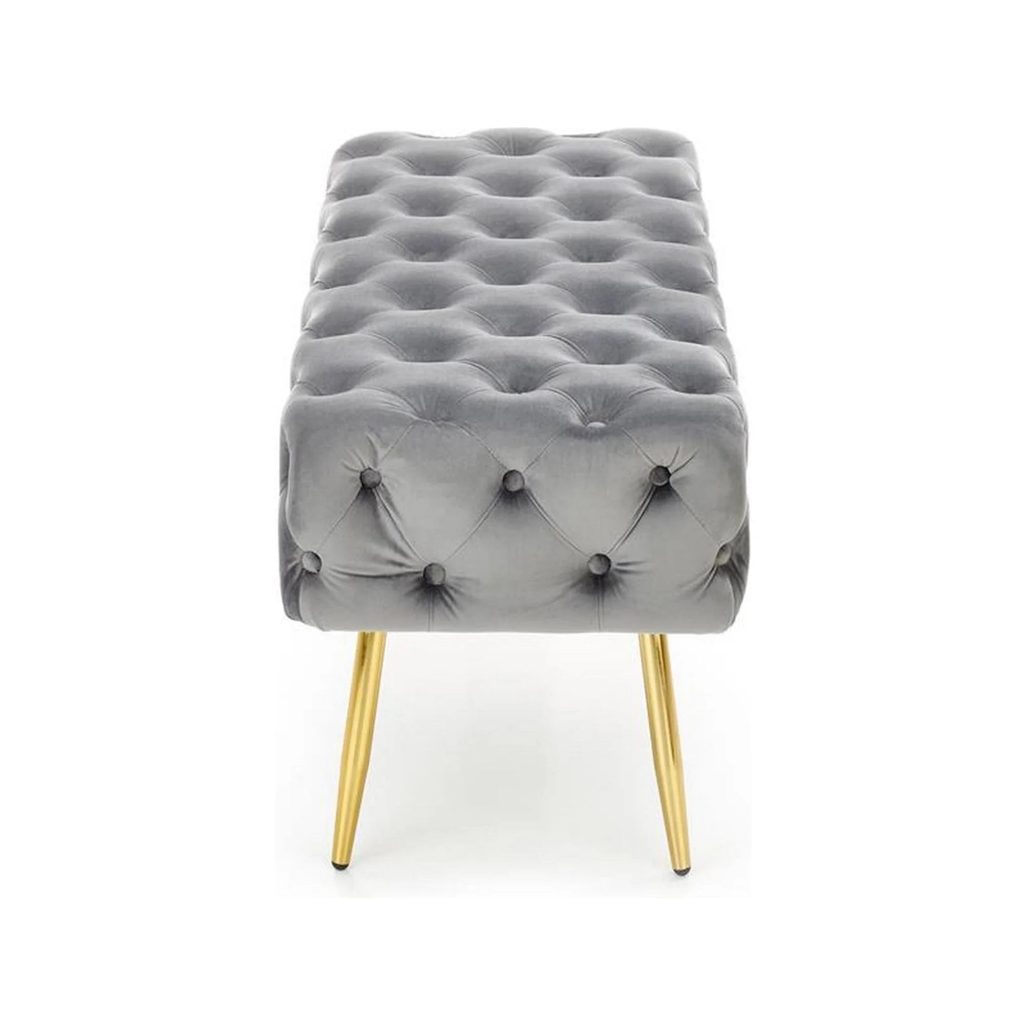 Bancheta ATHENA, stofa catifelata gri, 100x45x40 cm