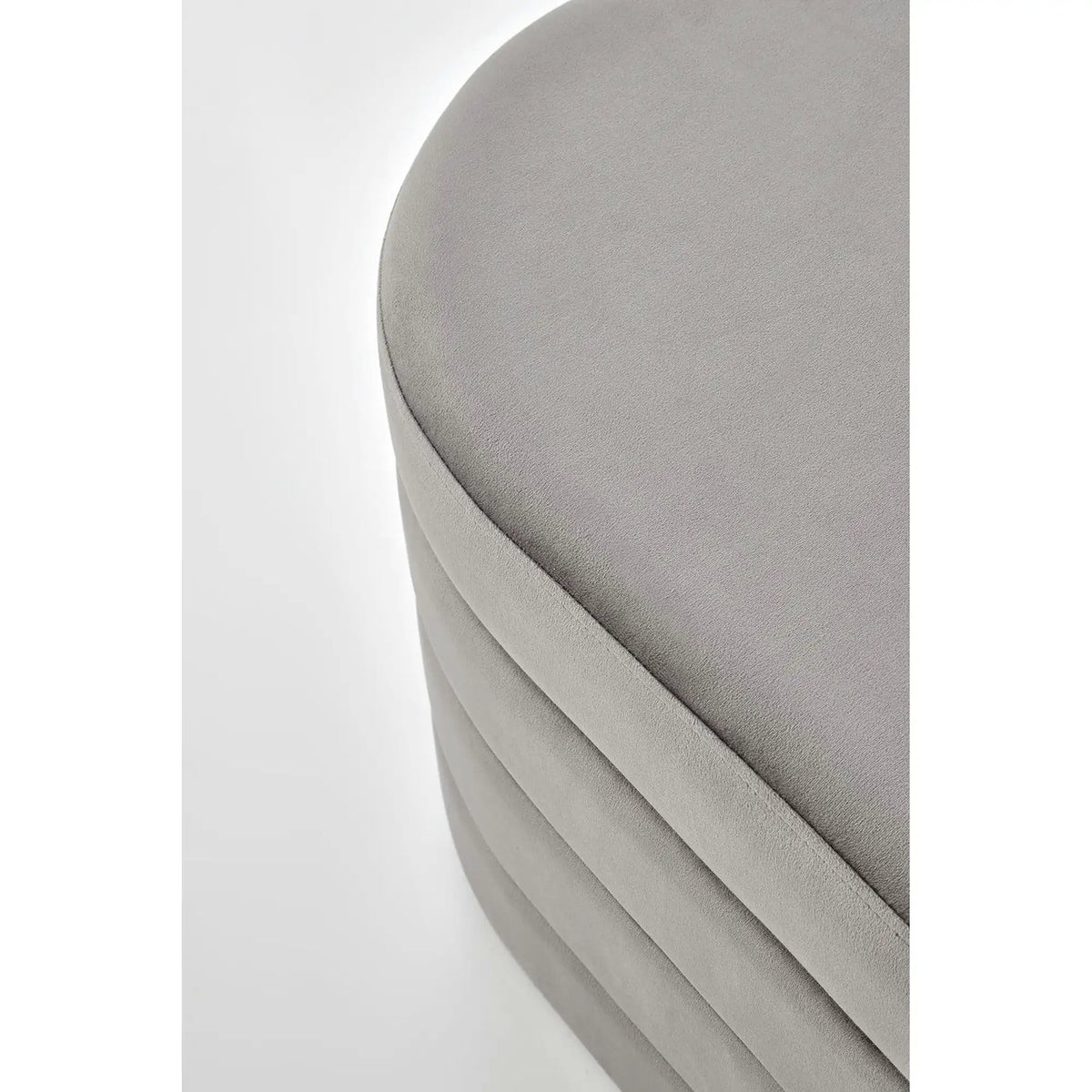 Bancheta CALPI, stofa catifelata gri, 110x46x42 cm
