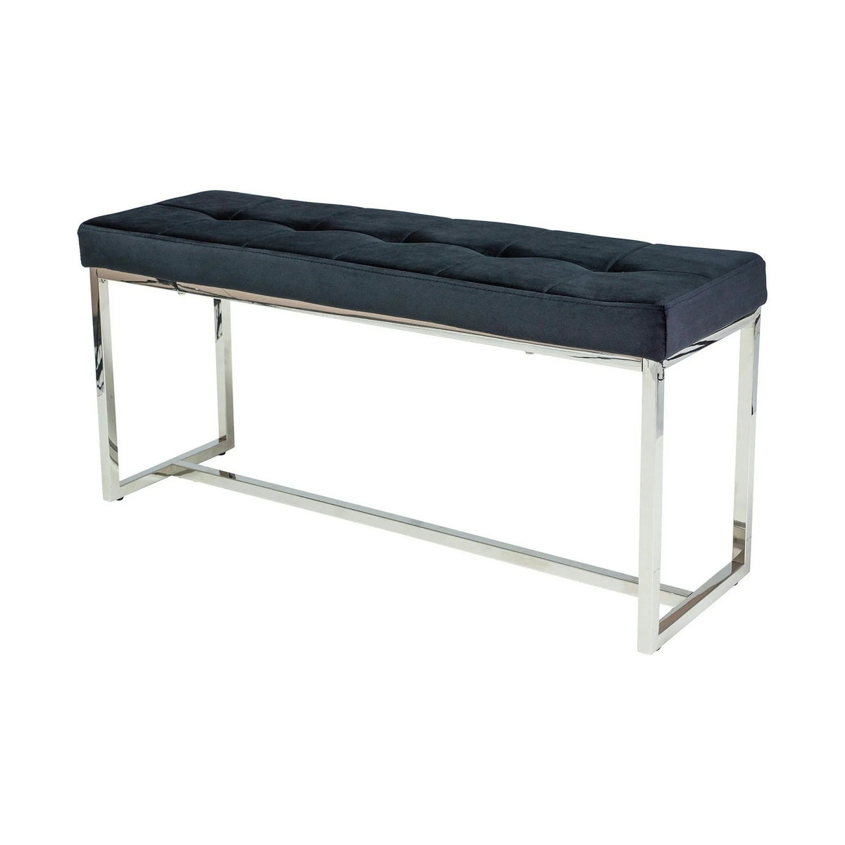 Bancheta FESTINA, stofa catifelata negru, 99x30x45 cm