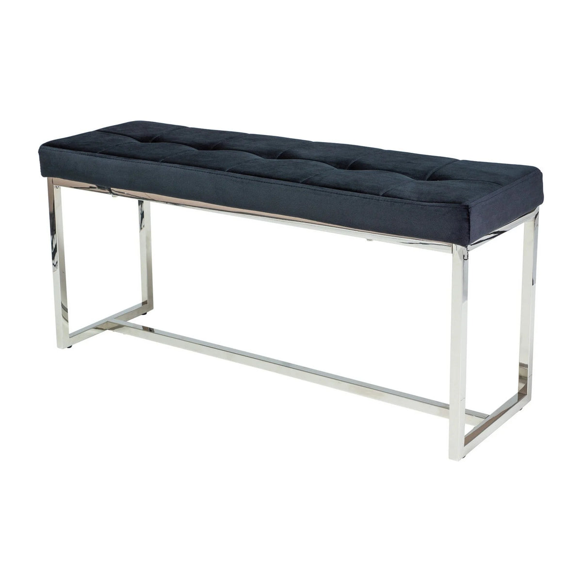 Bancheta FESTINA, stofa catifelata negru, 99x30x45 cm