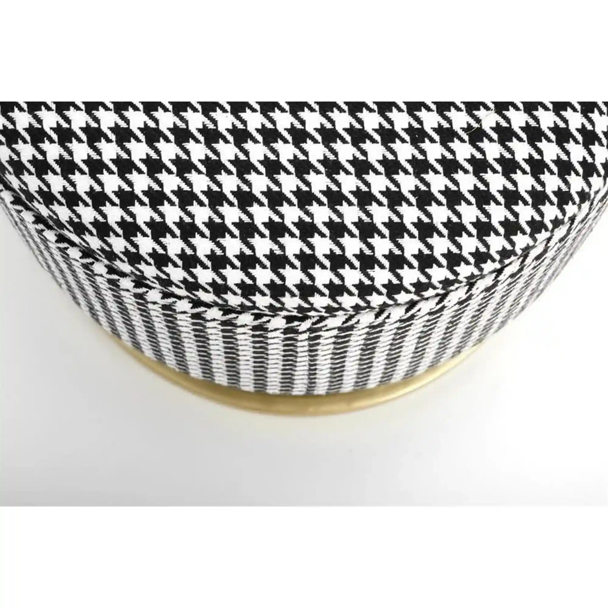 Bancheta HARMONY, negru/alb/auriu, stofa clasica/otel, 105x40x42 cm