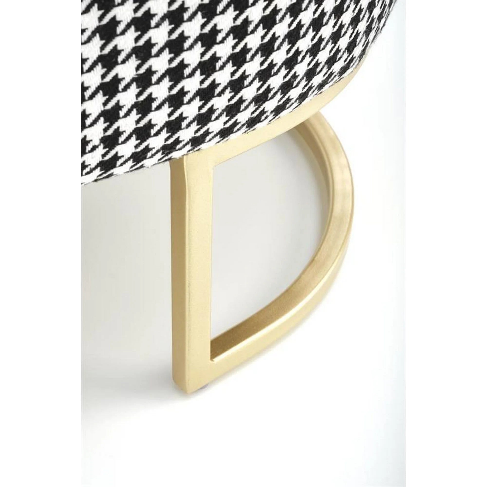 Bancheta HARMONY, negru/alb/auriu, stofa clasica/otel, 105x40x42 cm