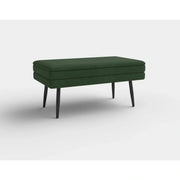 Bancheta hol tapitata VELVA, stofa catifelata verde inchis, 78x35x40 cm