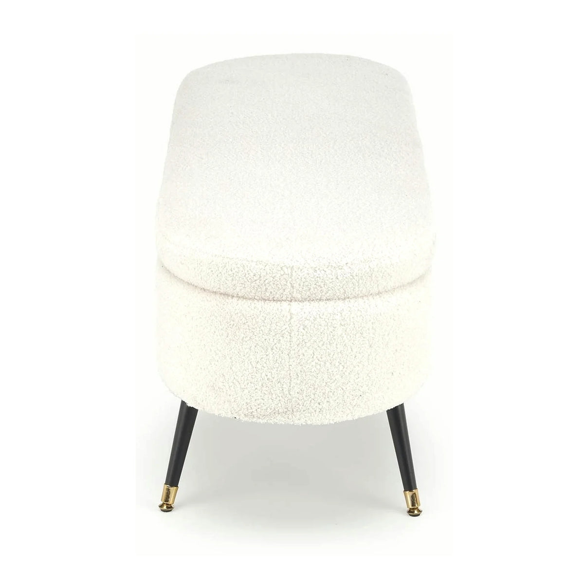 Bancheta pentru hol AVEIRO, stofa buclata crem, 120x46x40 cm