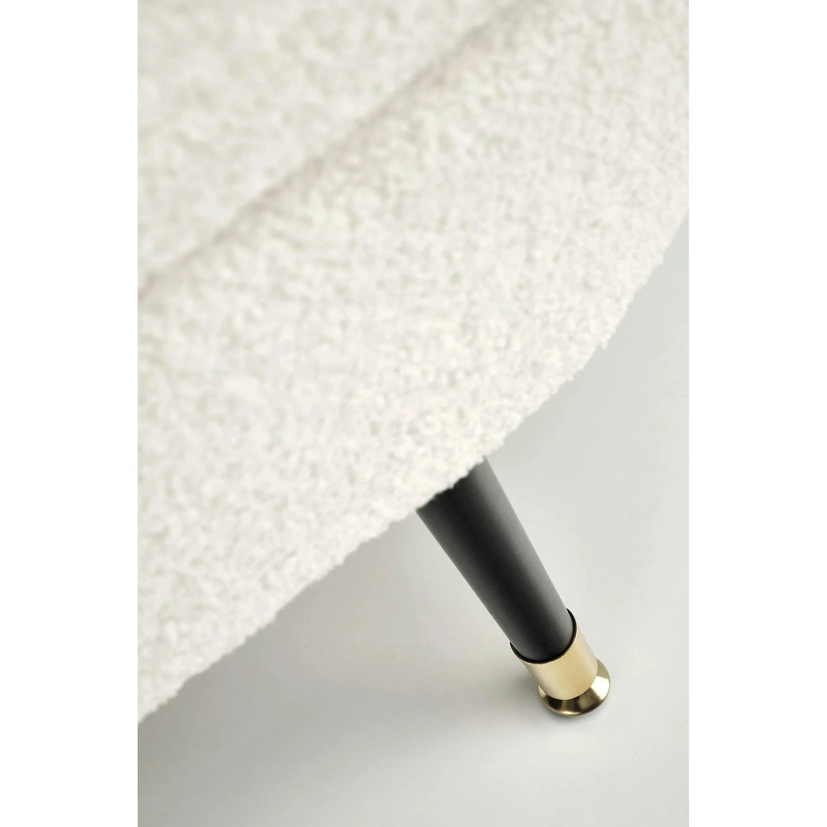 Bancheta pentru hol AVEIRO, stofa buclata crem, 120x46x40 cm