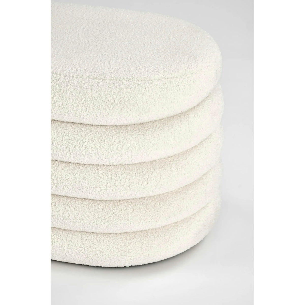 Bancheta tapitata hol BLISS, stofa buclata crem, 105x42x42 cm