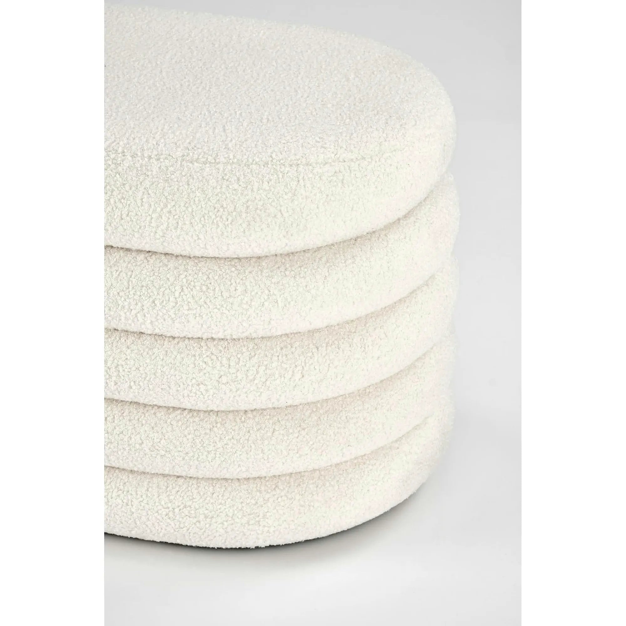 Bancheta tapitata hol BLISS, stofa buclata crem, 105x42x42 cm