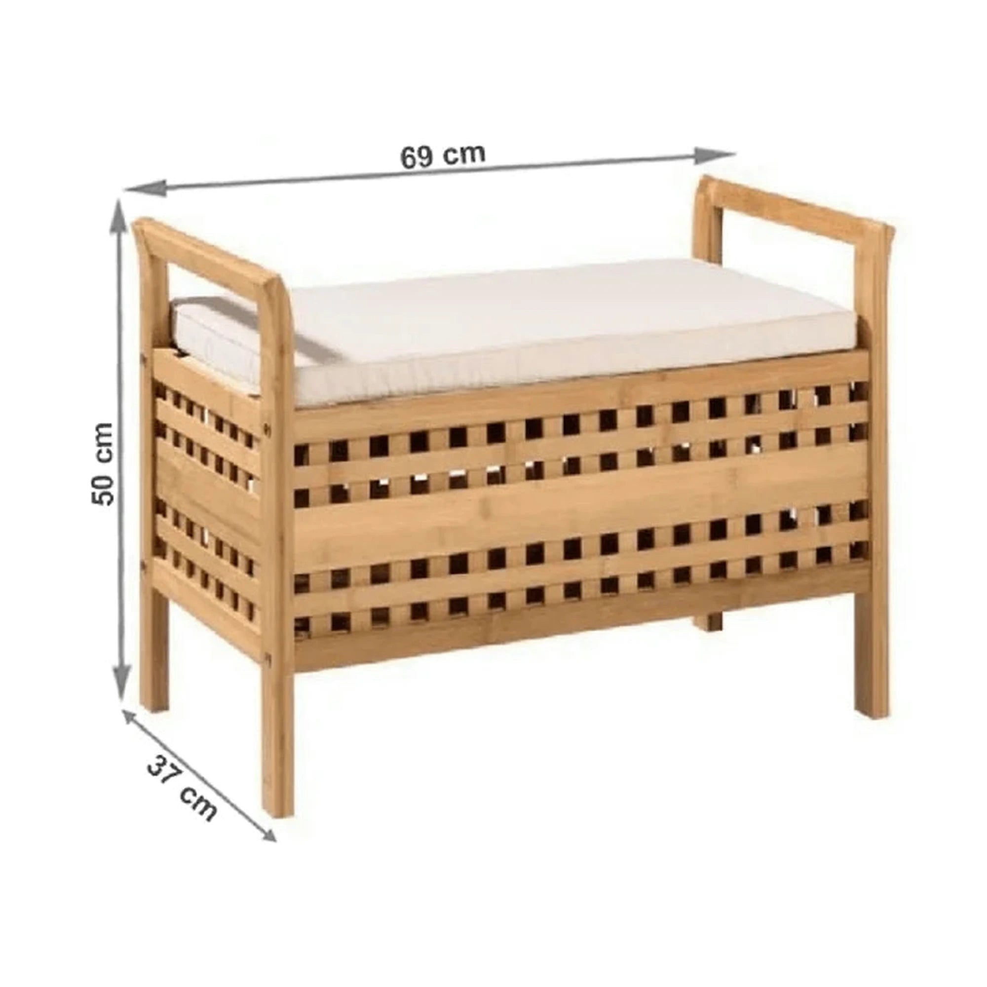 Bancheta TOLOSA, stejar auriu/gri, material textil/negru, 69x37x50 cm