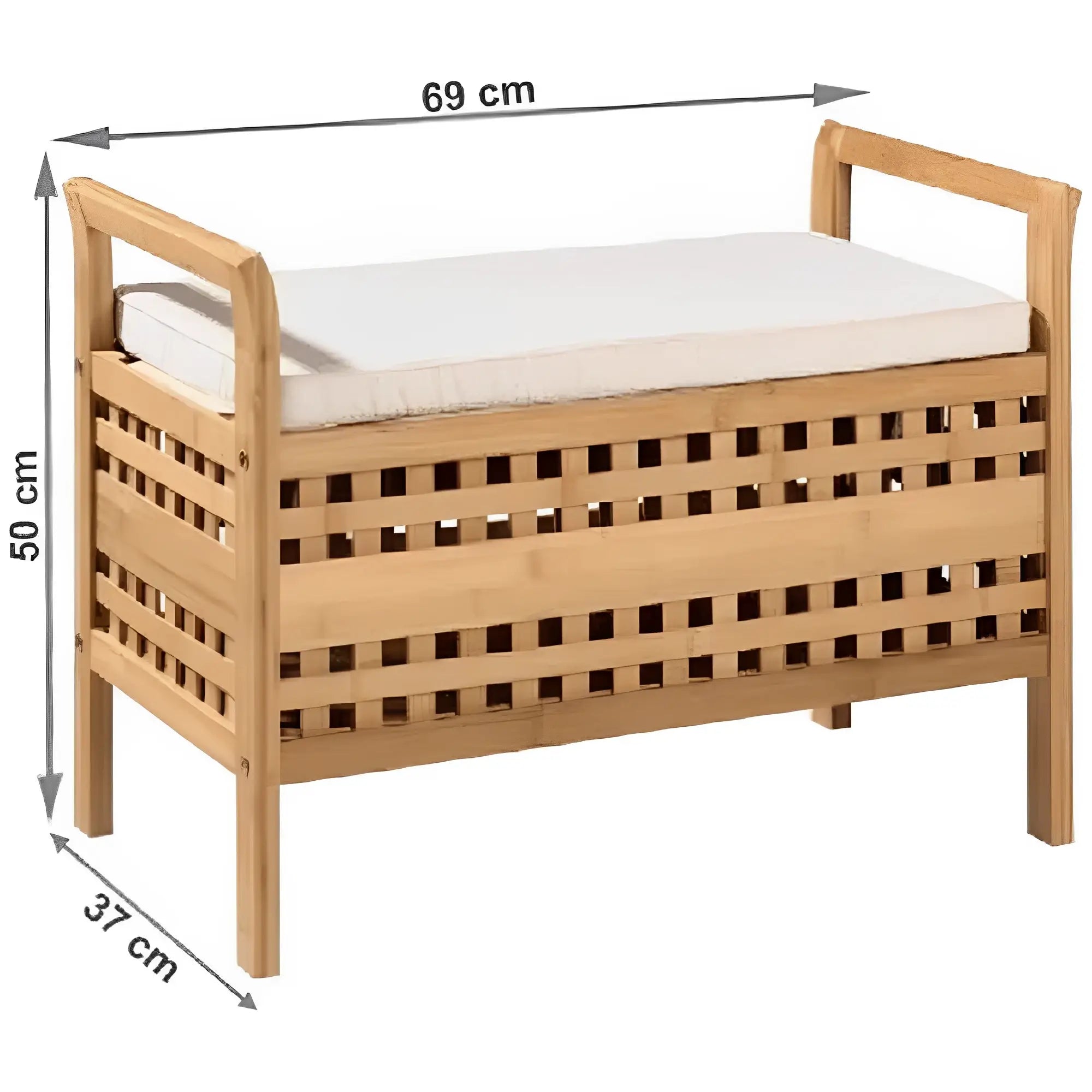Bancheta TOLOSA, stejar auriu/gri, material textil/negru, 69x37x50 cm