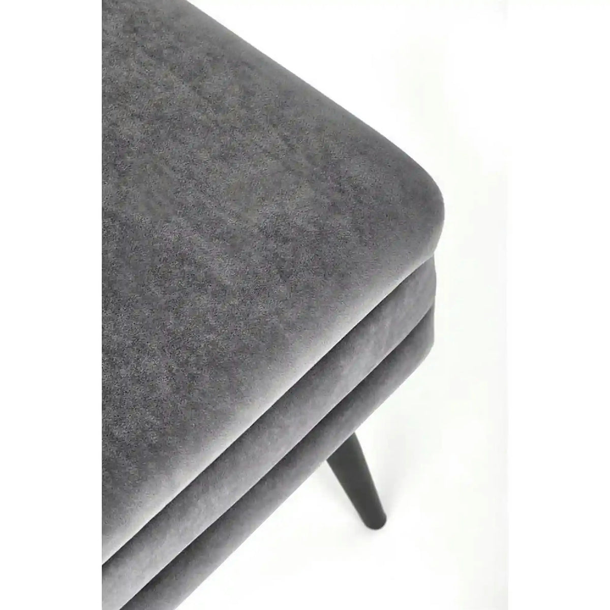 Bancheta VELVA, gri inchis/negru, stofa catifelata/metal, 78x35x40 cm