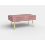 Bancheta VELVA, stofa catifelata roz, 78x35x40 cm