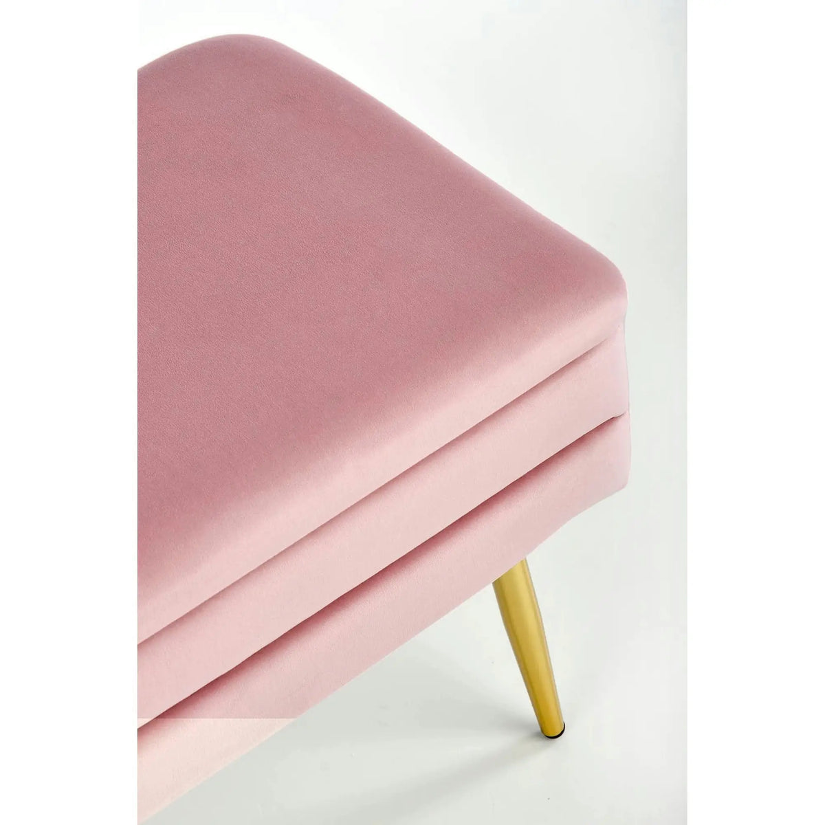 Bancheta VELVA, stofa catifelata roz, 78x35x40 cm