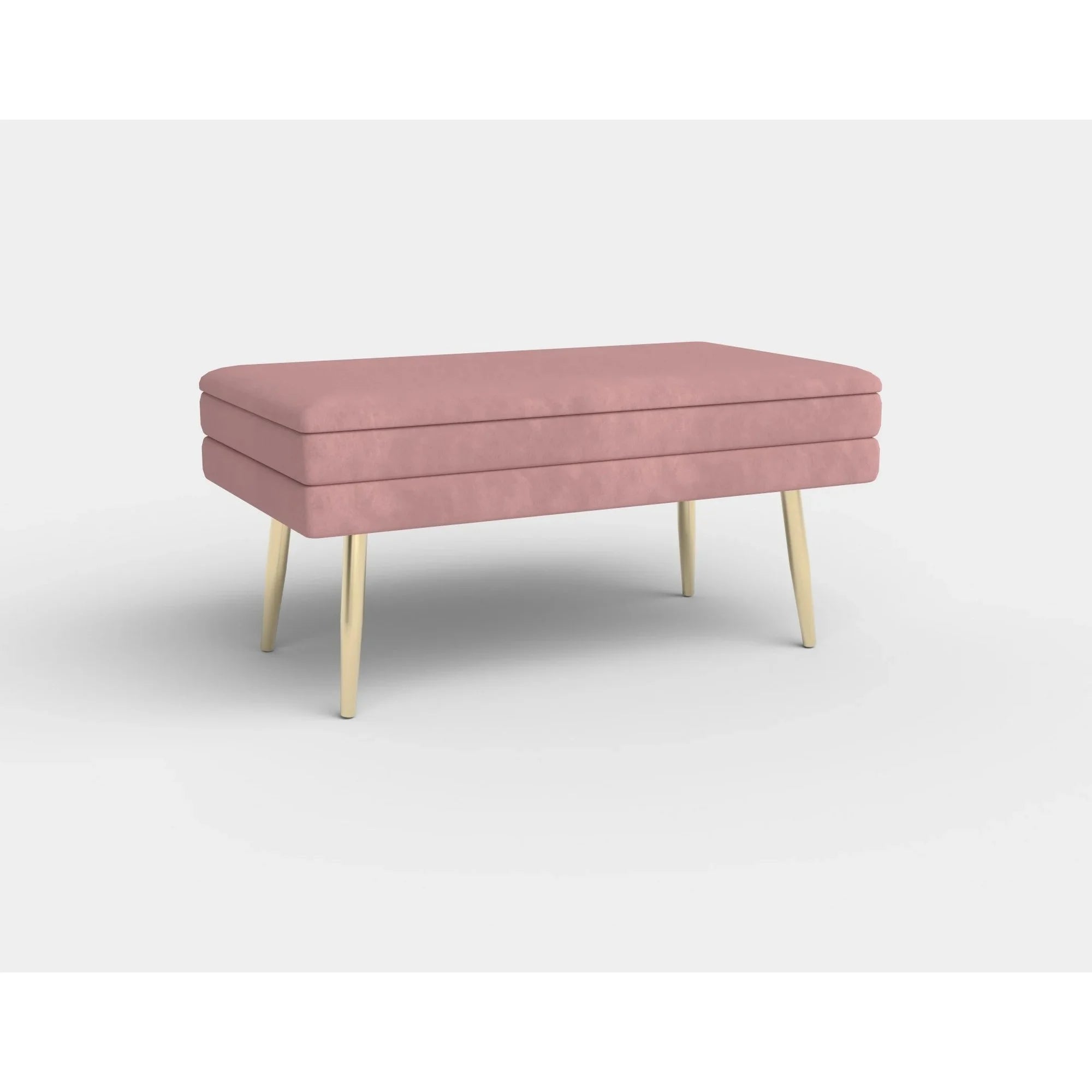 Bancheta VELVA, stofa catifelata roz, 78x35x40 cm