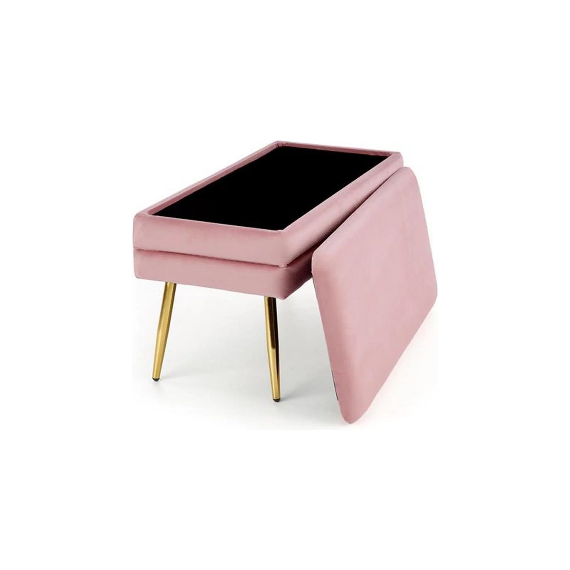 Bancheta VELVA, stofa catifelata roz, 78x35x40 cm