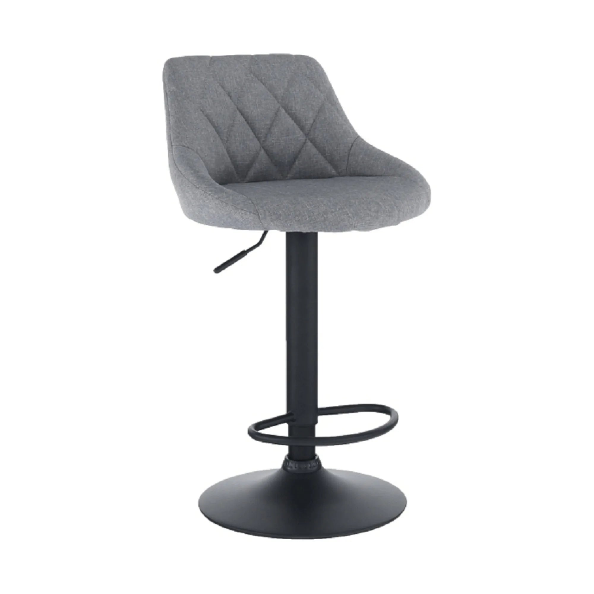 Scaun bar TERKAN, gri/negru, stofa clasica/otel, 48x51x84/105 cm