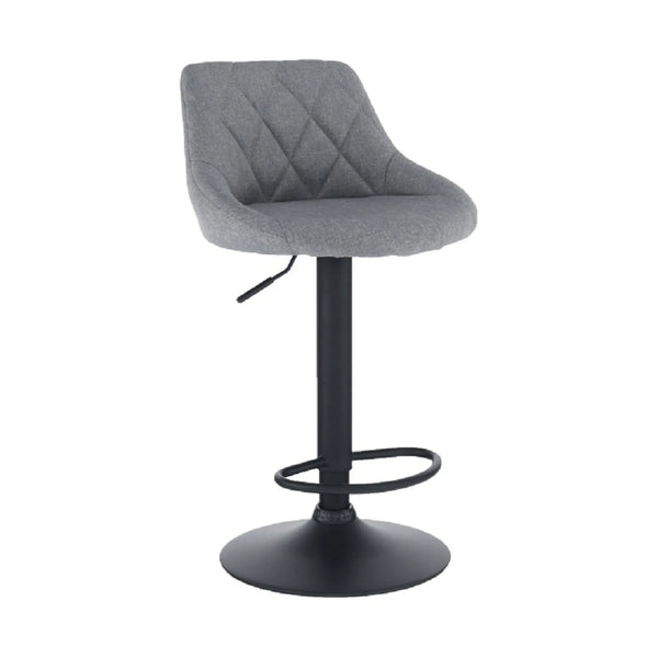 Scaun bar TERKAN, gri/negru, stofa clasica/otel, 48x51x84/105 cm