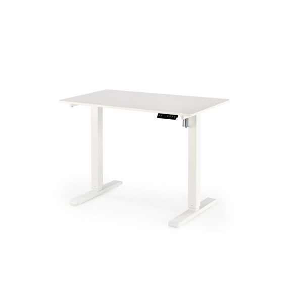 Masa birou B53, alb, PAL melaminat/metal, 105x56x73/118 cm
