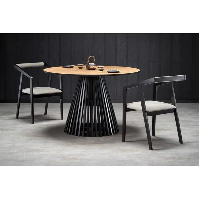 Set masa MIYAKI cu 2 scaune AZUL negru/gri