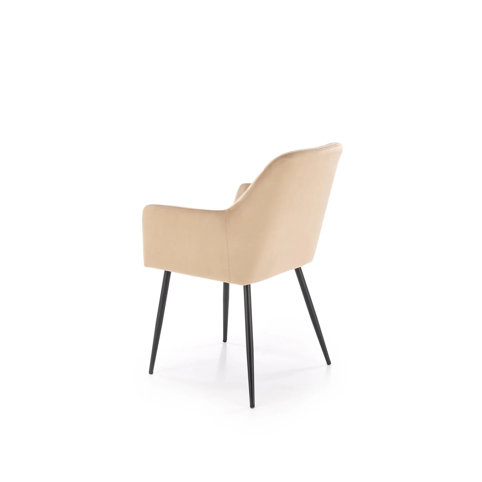 Scaun K558, bej/negru, stofa catifelata/metal, 59x60x86 cm