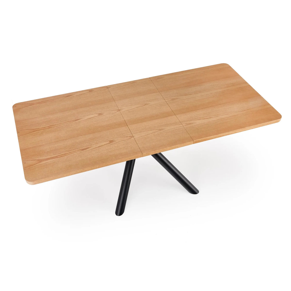 Masa mare living DERRICK, stejar natural/negru, 160/200x90x75 cm
