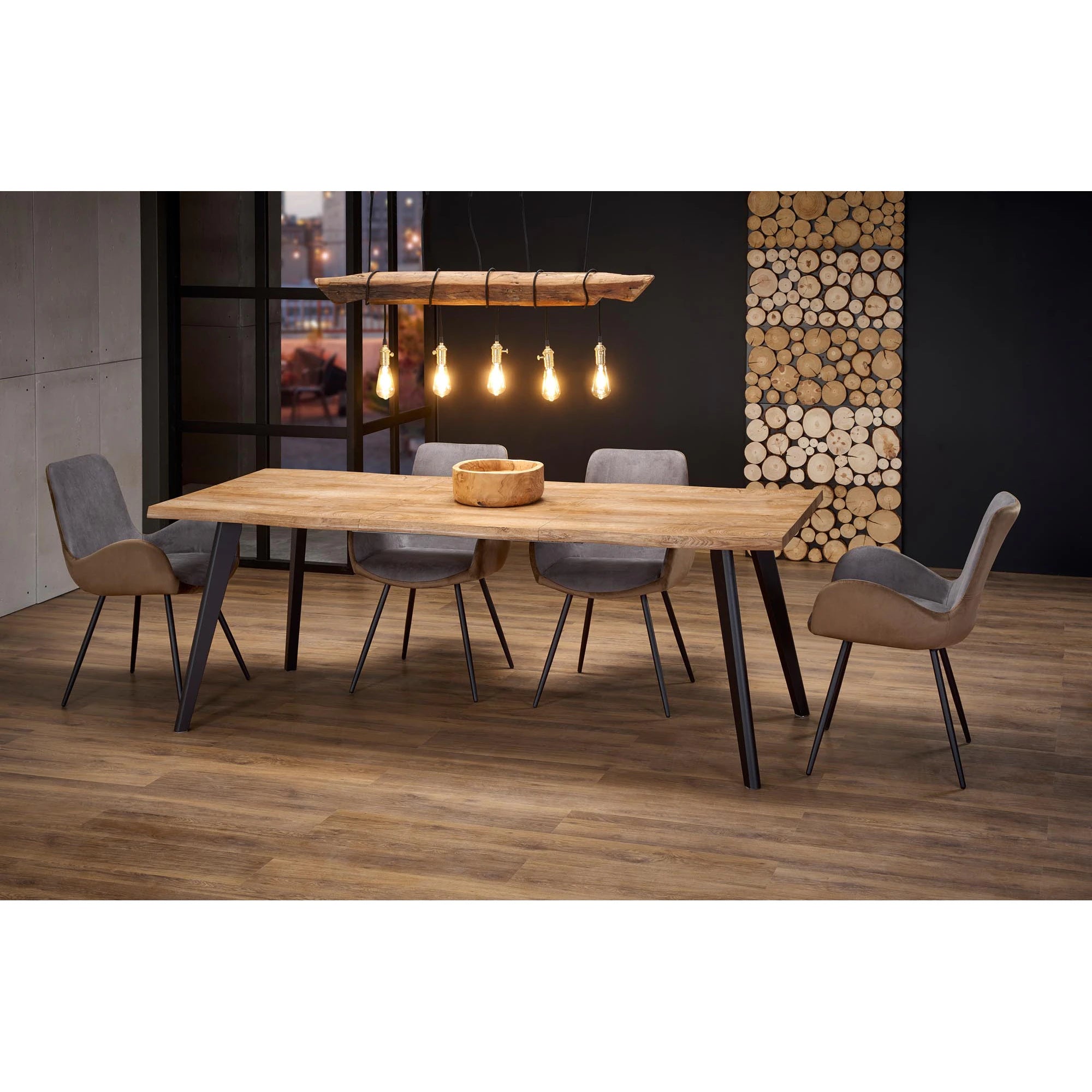 Masa extensibila bucatarie DICKSON, stejar natural, 120-180x80x75 cm
